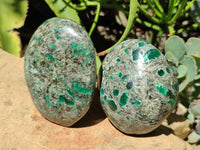 Polished Emerald Mica In Matrix Standing Free Forms x 4 From Mutoko, Zimbabwe - Toprock Gemstones and Minerals 