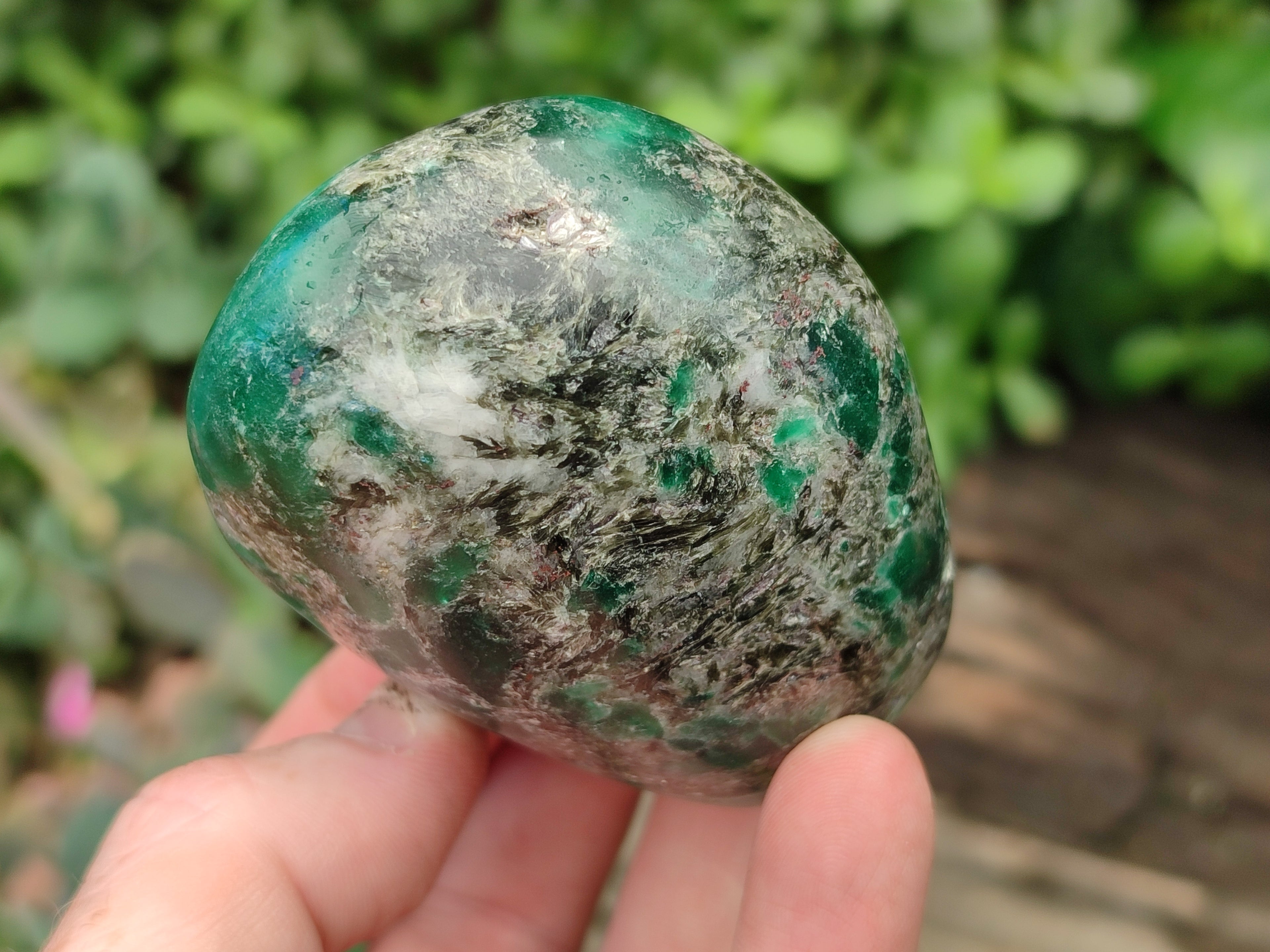 Polished Emerald Mica In Matrix Standing Free Forms x 4 From Mutoko, Zimbabwe - Toprock Gemstones and Minerals 
