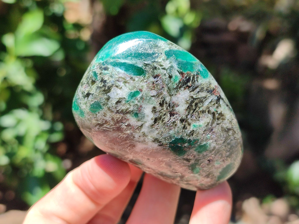 Polished Emerald Mica In Matrix Standing Free Forms x 4 From Mutoko, Zimbabwe - Toprock Gemstones and Minerals 
