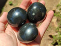 Polished Black Basalt Palm Stones x 26 From Antsirabe, Madagascar - Toprock Gemstones and Minerals 
