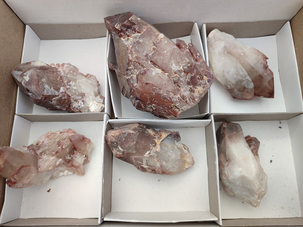 Natural Red Hematoid Quartz Clusters x 6 From Karoi, Zimbabwe - Toprock Gemstones and Minerals 
