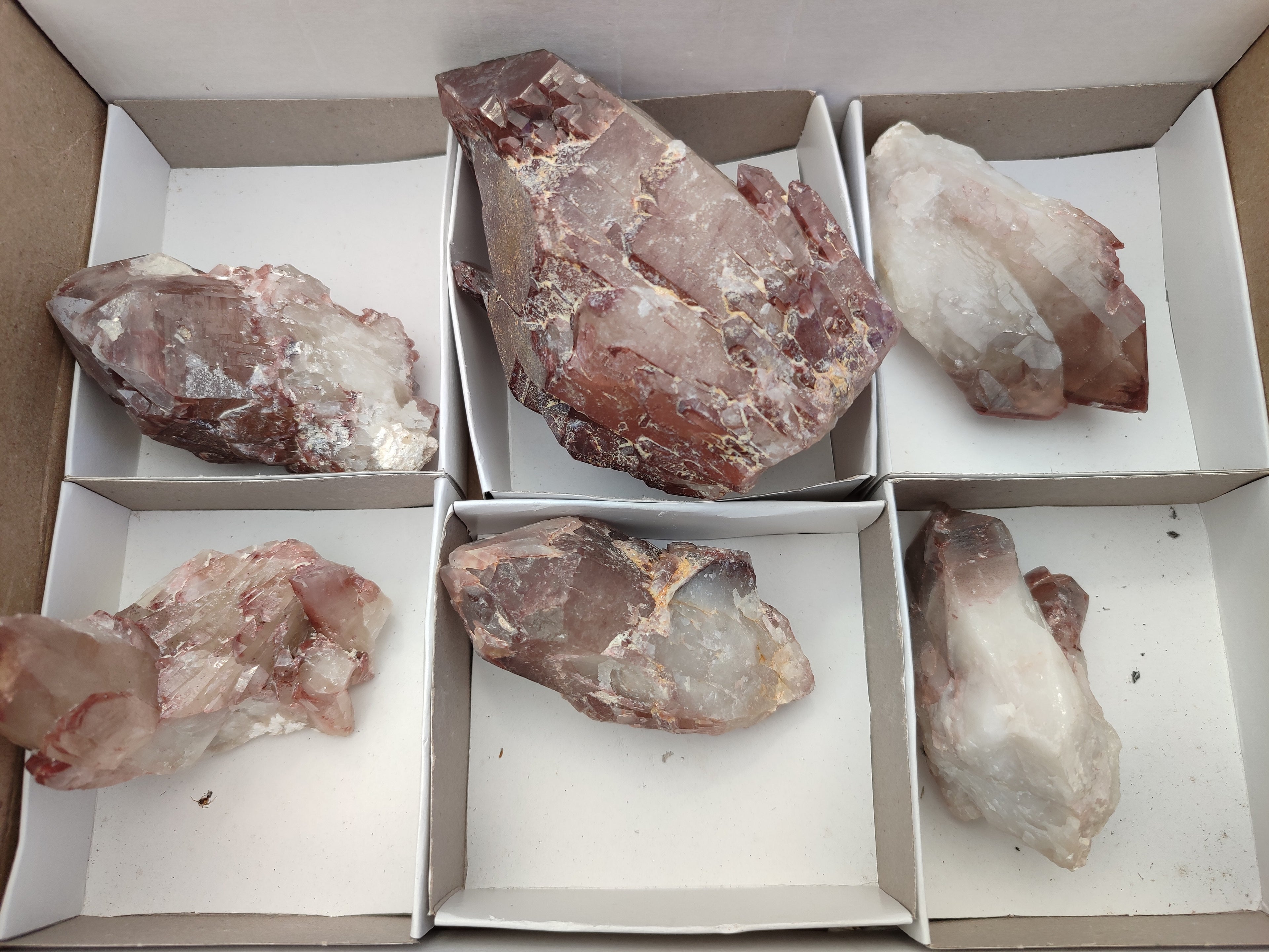 Natural Red Hematoid Quartz Clusters x 6 From Karoi, Zimbabwe - Toprock Gemstones and Minerals 