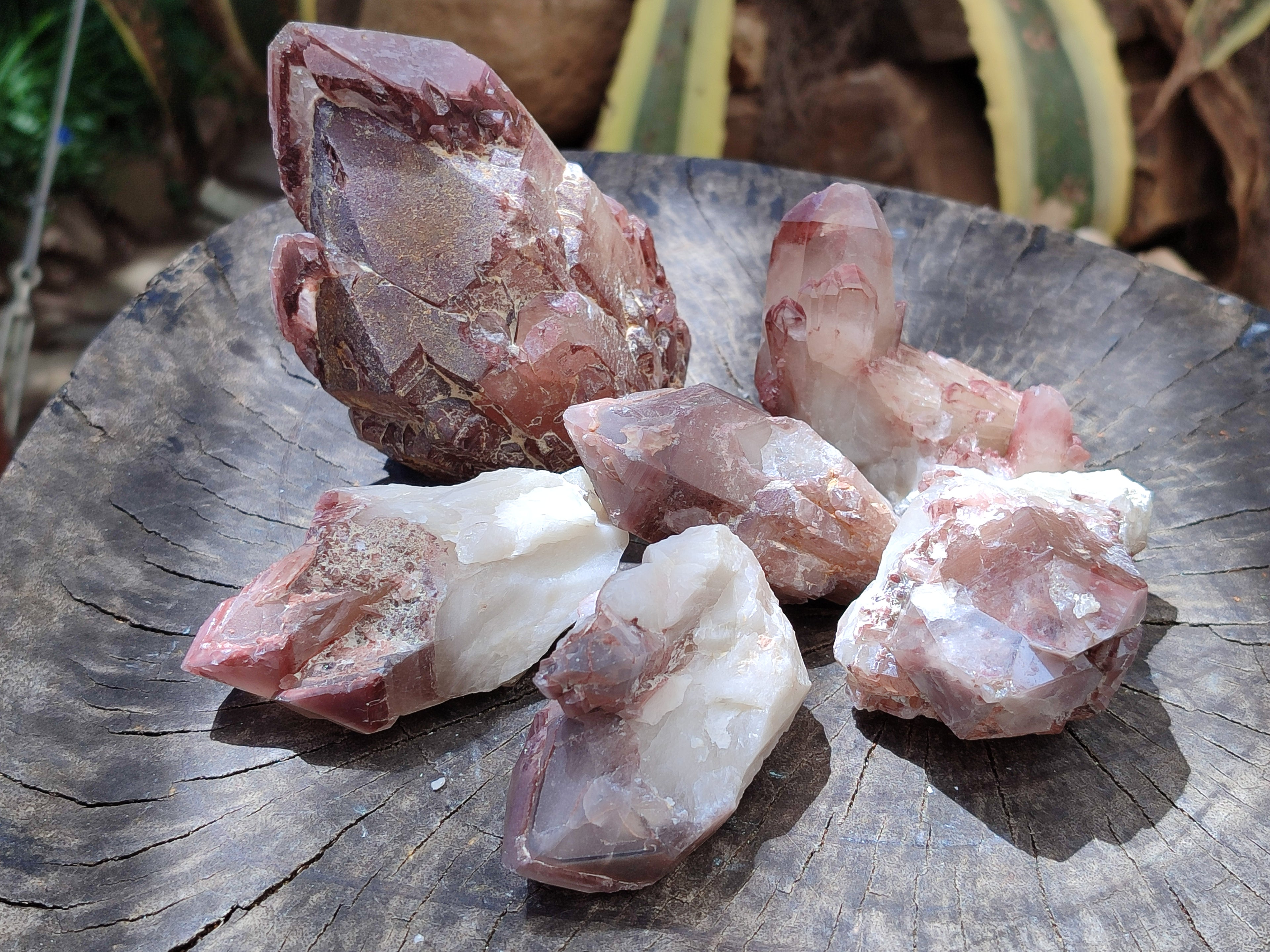 Natural Red Hematoid Quartz Clusters x 6 From Karoi, Zimbabwe - Toprock Gemstones and Minerals 