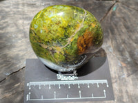 Polished Green Opal Standing Free Forms x 3 From Antsirabe, Madagascar - Toprock Gemstones and Minerals 