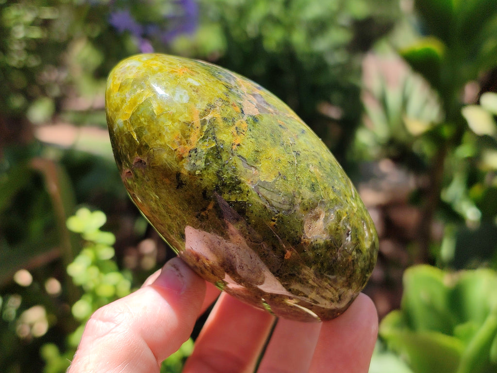 Polished Green Opal Standing Free Forms x 3 From Antsirabe, Madagascar - Toprock Gemstones and Minerals 