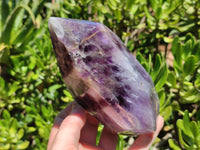 Polished Chevron Amethyst Points x 4 from Zambia - Toprock Gemstones and Minerals 
