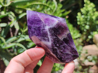 Polished Chevron Amethyst Points x 4 from Zambia - Toprock Gemstones and Minerals 