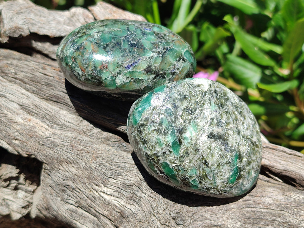 Polished Rare Emerald Mica In Matrix Free Forms x 6 From Mutoko, Zimbabwe - Toprock Gemstones and Minerals 