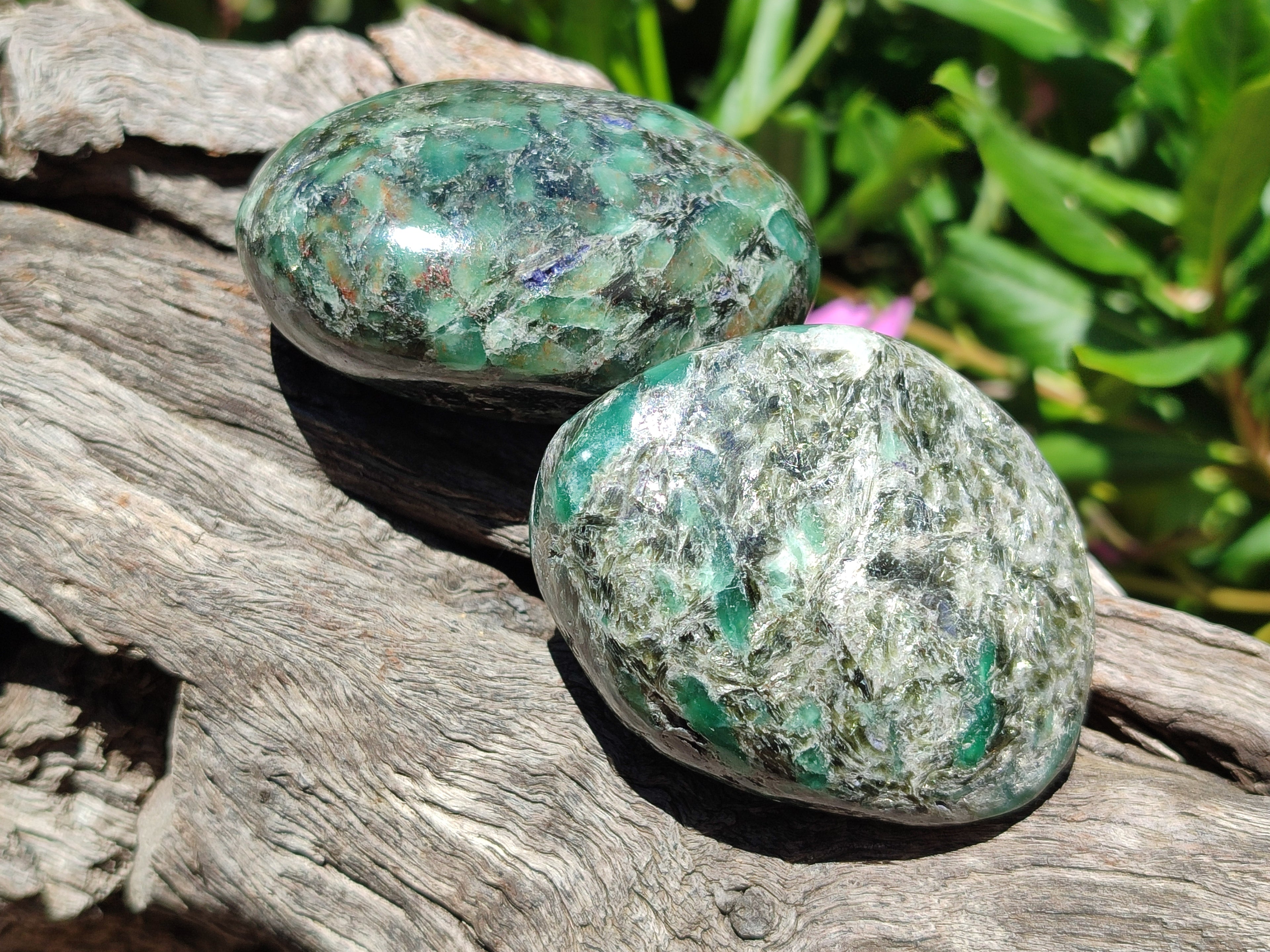 Polished Rare Emerald Mica In Matrix Free Forms x 6 From Mutoko, Zimbabwe - Toprock Gemstones and Minerals 