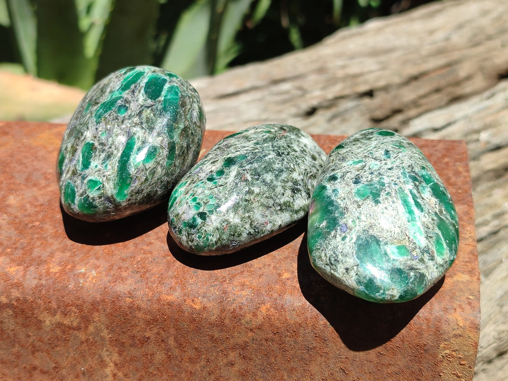 Polished Rare Emerald Mica In Matrix Free Forms x 6 From Mutoko, Zimbabwe - Toprock Gemstones and Minerals 