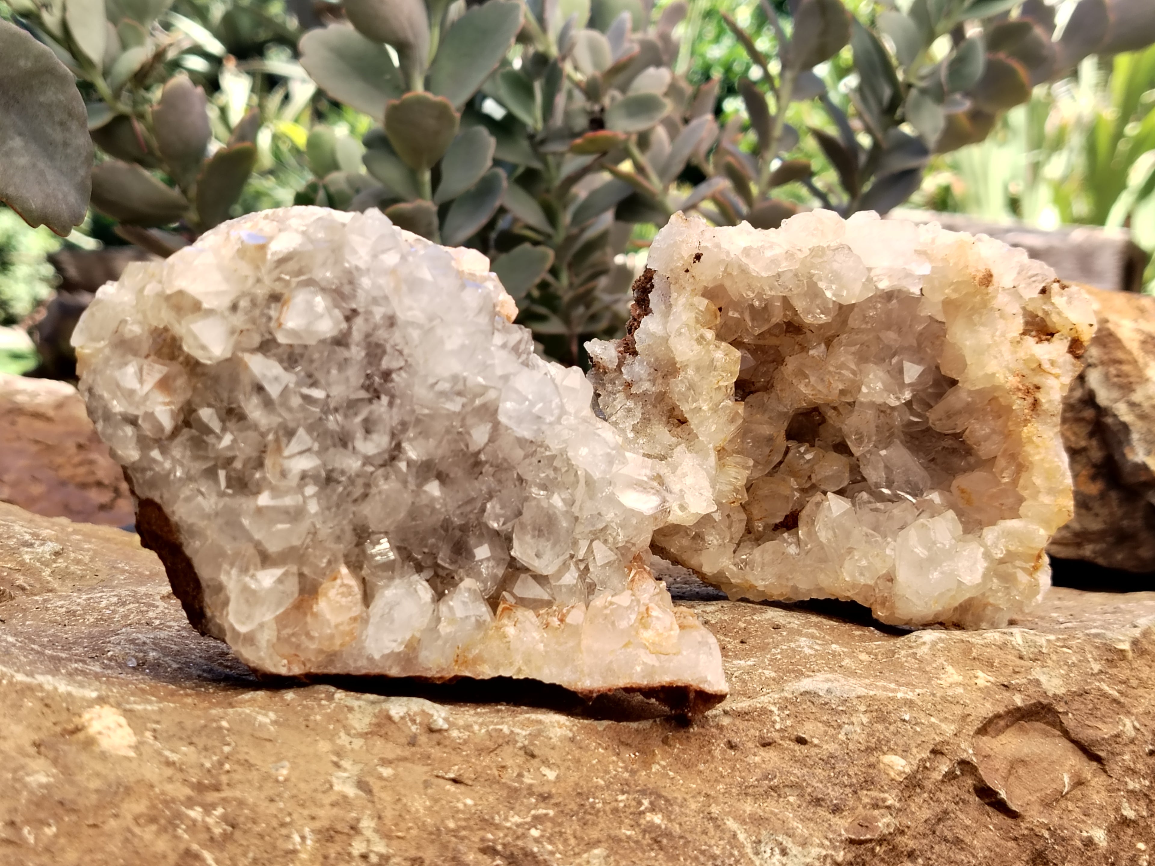 Natural Limonite Quartz Clusters x 4 From Solwezi, Zambia - Toprock Gemstones and Minerals 