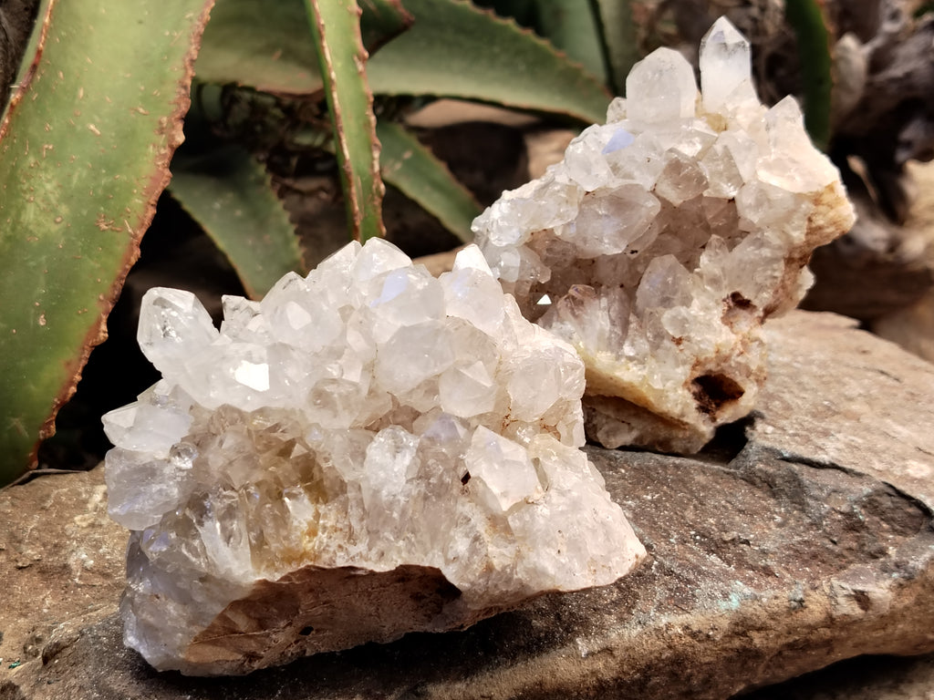 Natural Limonite Quartz Clusters x 4 From Solwezi, Zambia - Toprock Gemstones and Minerals 