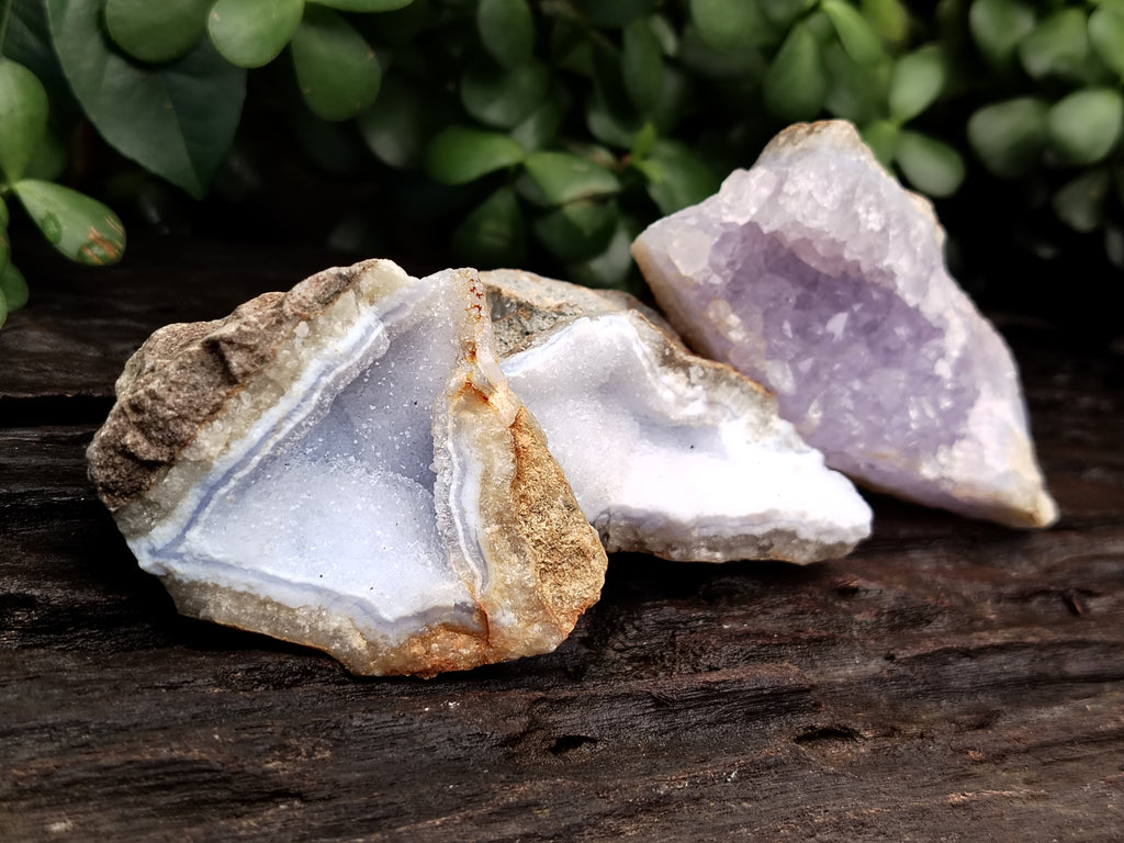 Natural Blue Lace Agate Geode Specimens x 24 From Malawi - Toprock Gemstones and Minerals 