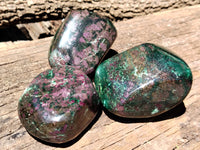 Polished Ruby Corundum In Chrome Verdite Free Forms x 3 From Zimbabwe - Toprock Gemstones and Minerals 