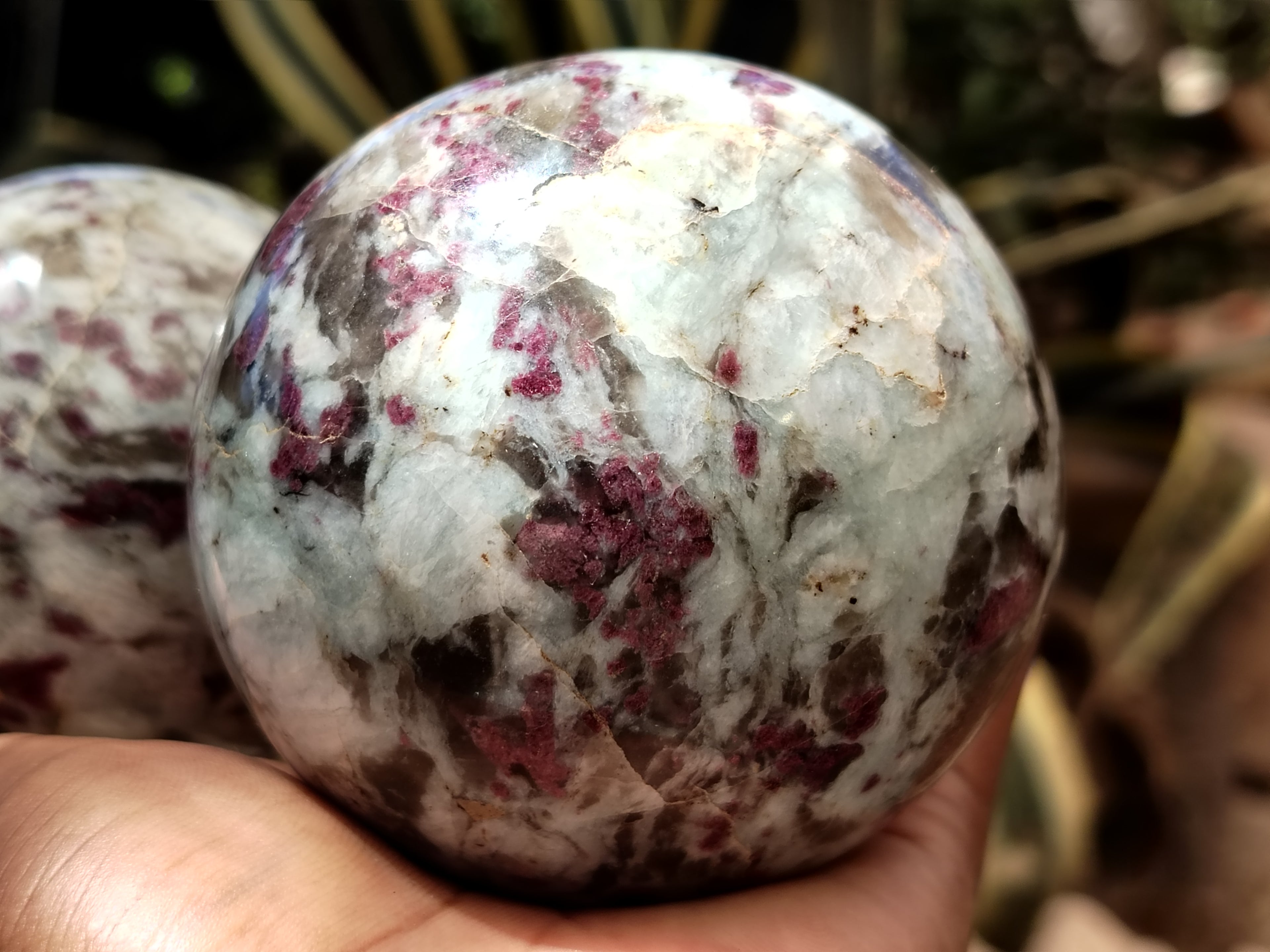 Polished Rubellite Pink Tourmaline Spheres x 2 From Ambatondrazaka, Madagascar - Toprock Gemstones and Minerals 