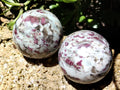 Polished Rubellite Pink Tourmaline Spheres x 2 From Ambatondrazaka, Madagascar - Toprock Gemstones and Minerals 