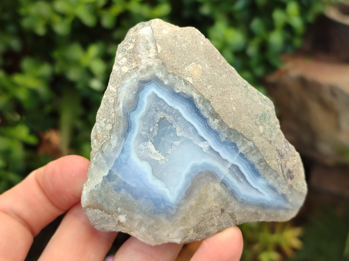Natural Blue Lace Agate Geode Specimens x 6 From Nsanje, Malawi - Toprock Gemstones and Minerals 