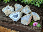 Natural Blue Lace Agate Geode Specimens x 6 From Nsanje, Malawi - Toprock Gemstones and Minerals 