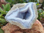 Natural Blue Lace Agate Geode Specimens x 6 From Nsanje, Malawi - Toprock Gemstones and Minerals 