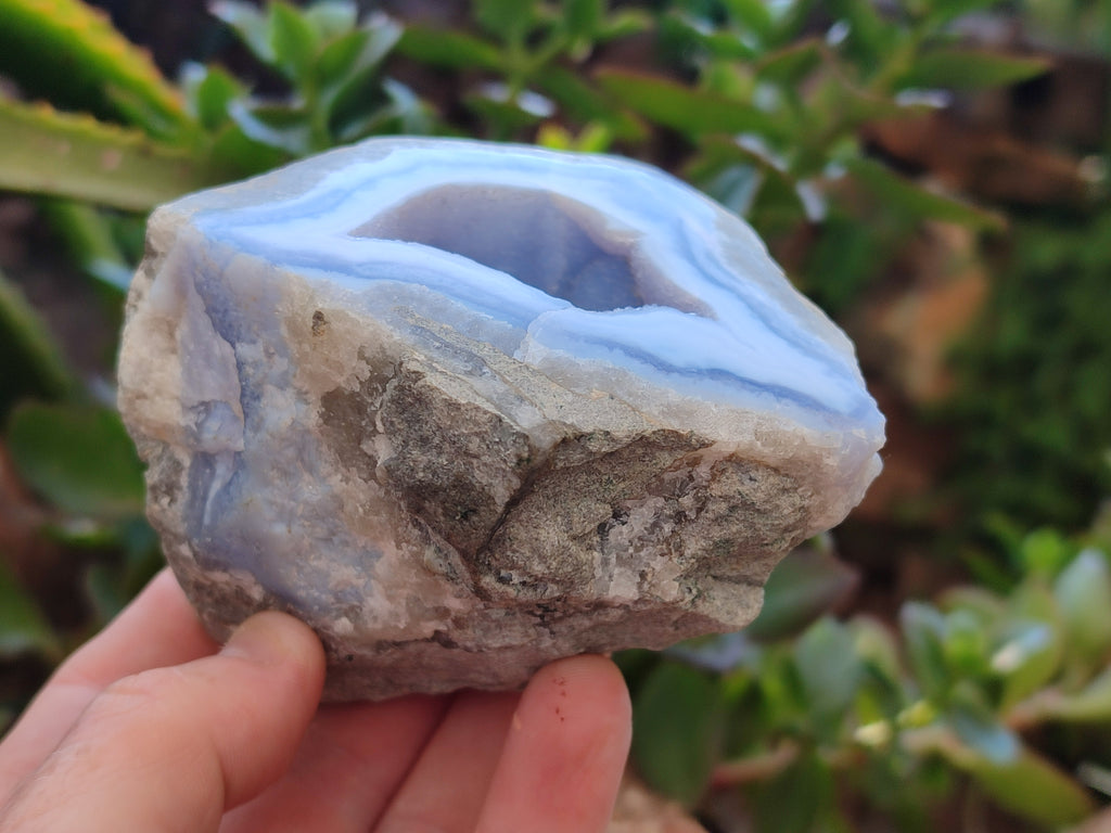 Natural Blue Lace Agate Geode Specimens x 6 From Nsanje, Malawi - Toprock Gemstones and Minerals 