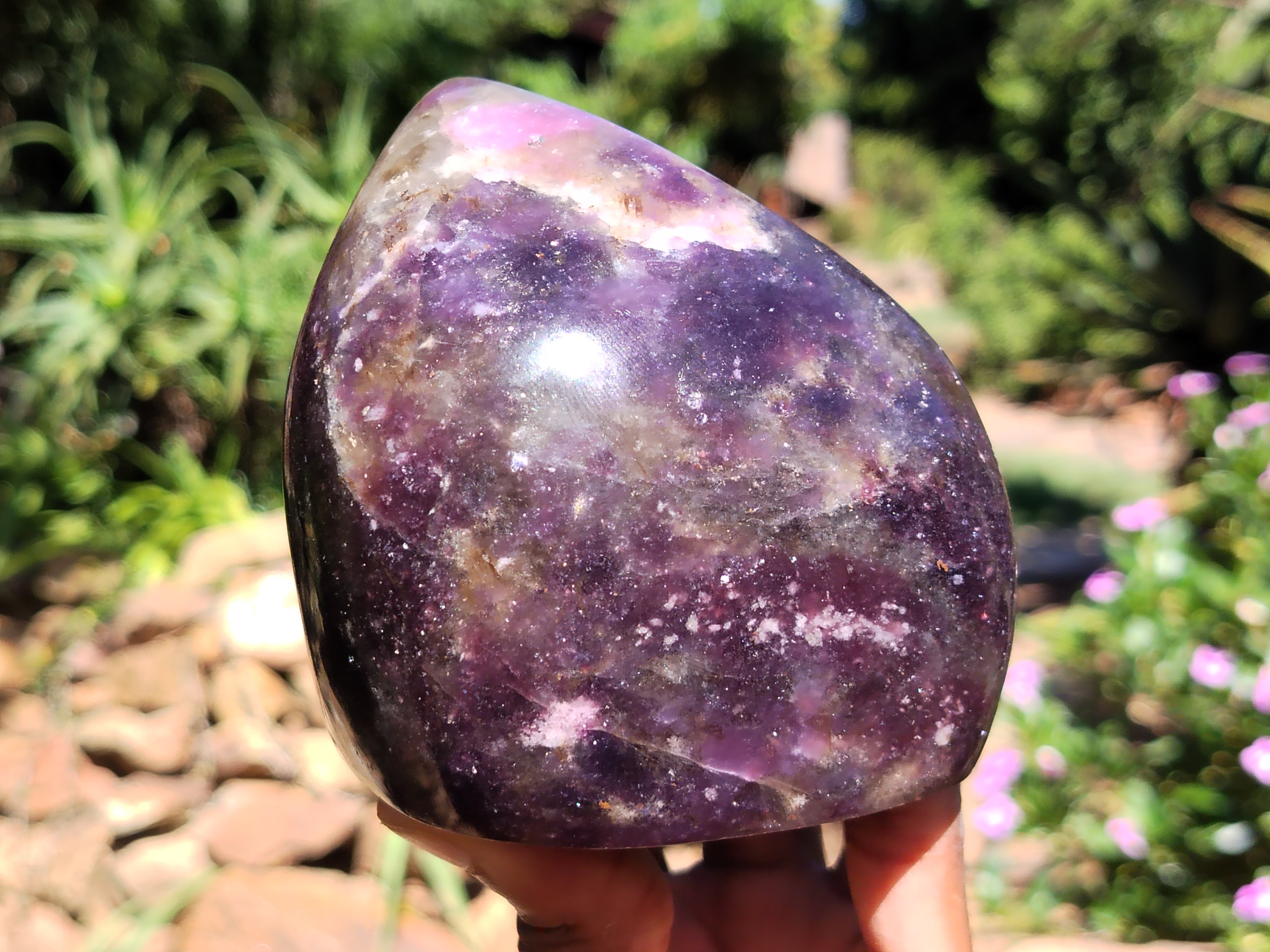 Polished Lepidolite Standing Free Forms x 2 From Zimbabwe - Toprock Gemstones and Minerals 