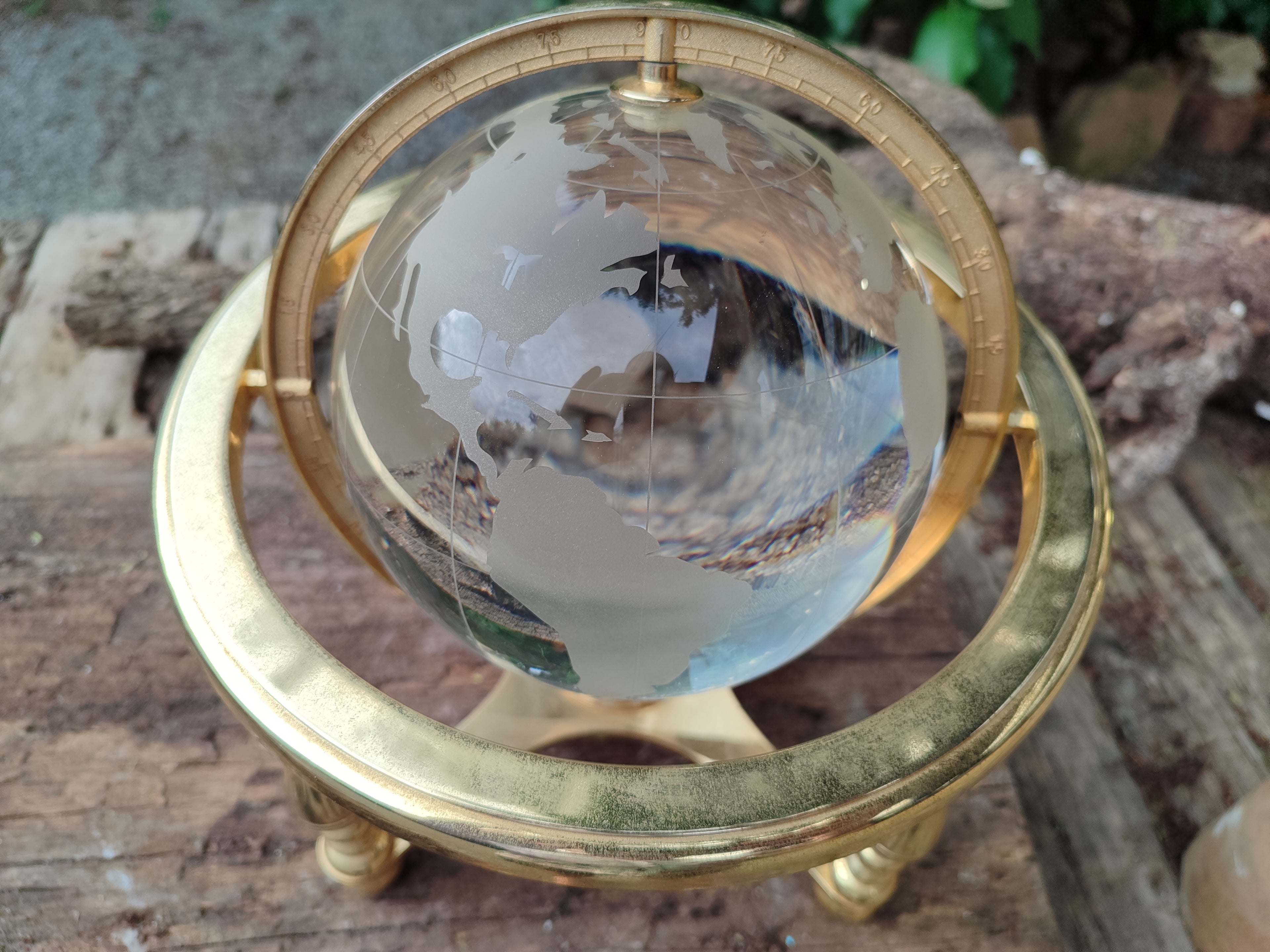 Polished Lead Glass World Globe - Sold Per Item - From China - Toprock Gemstones and Minerals 