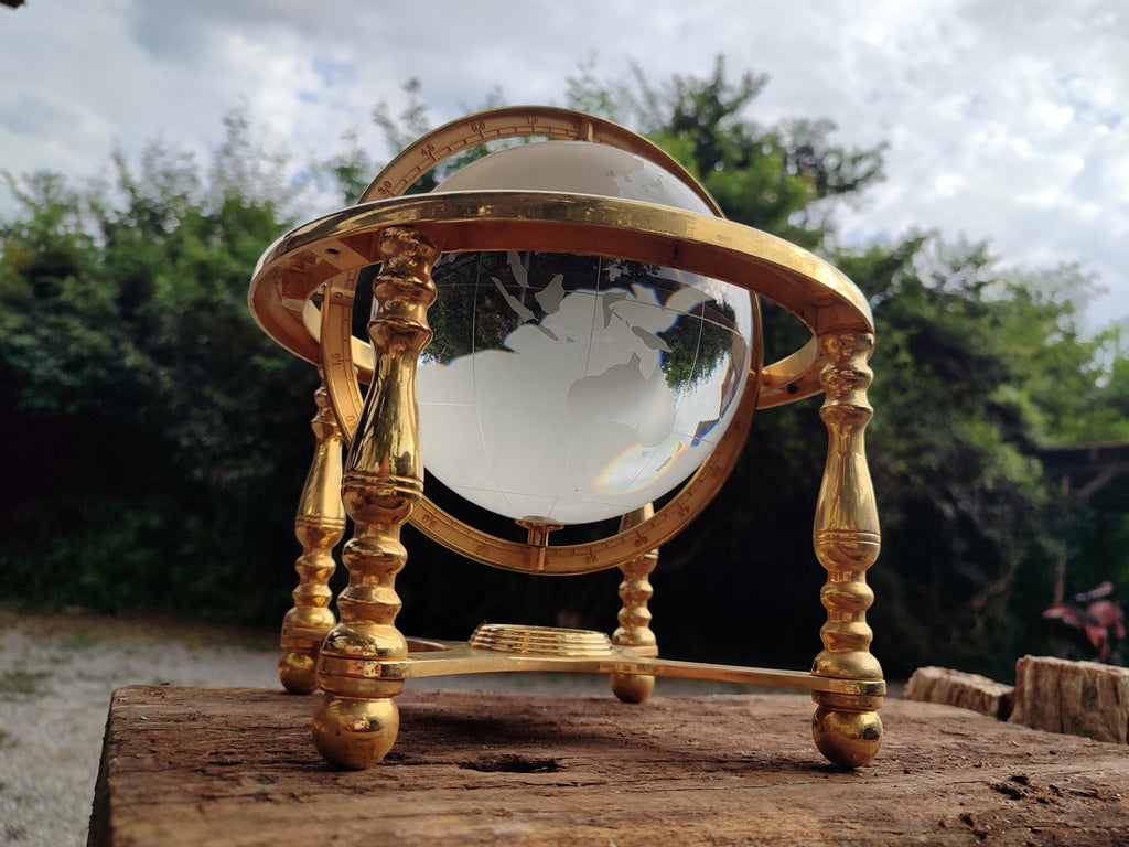 Polished Lead Glass World Globe - Sold Per Item - From China - Toprock Gemstones and Minerals 