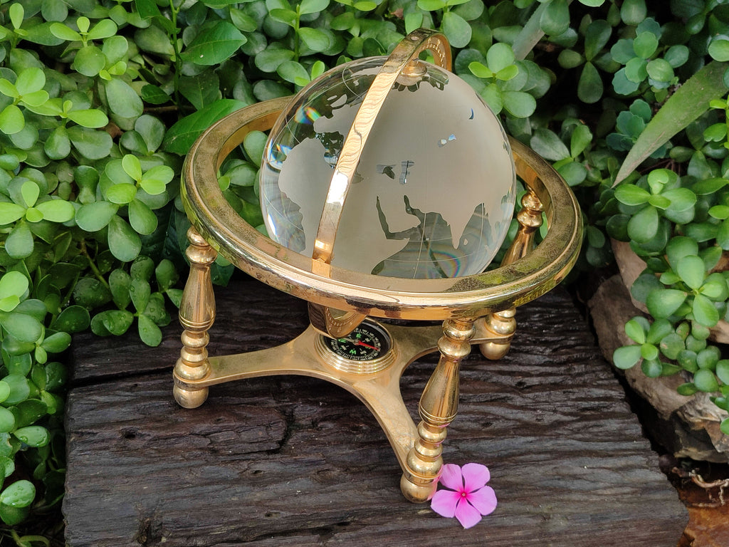 Polished Lead Glass World Globe - Sold Per Item - From China - Toprock Gemstones and Minerals 