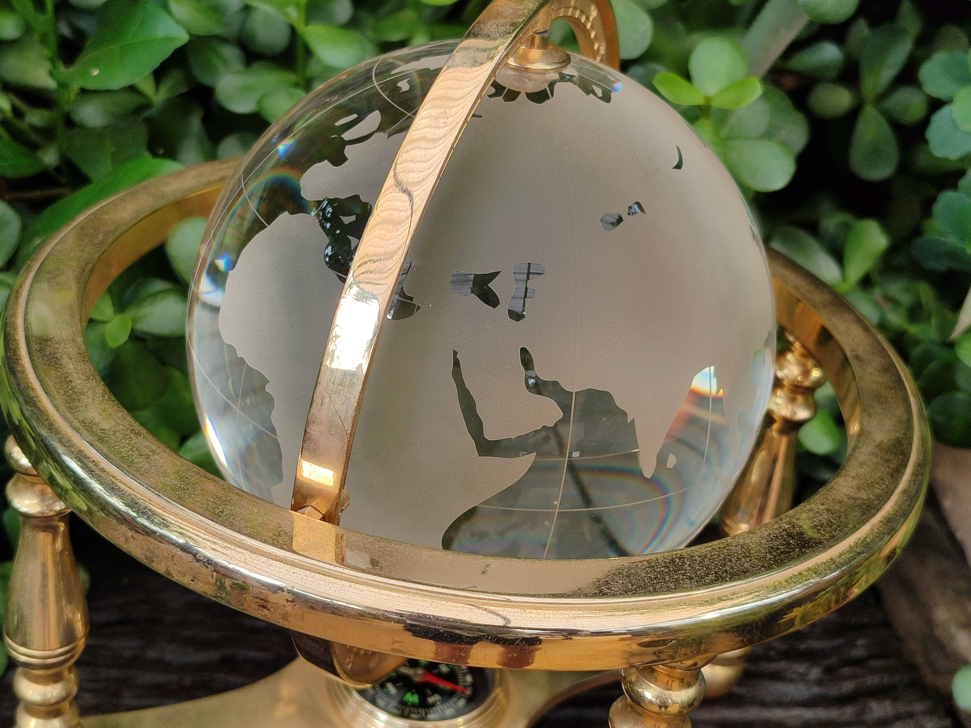 Polished Lead Glass World Globe - Sold Per Item - From China - Toprock Gemstones and Minerals 