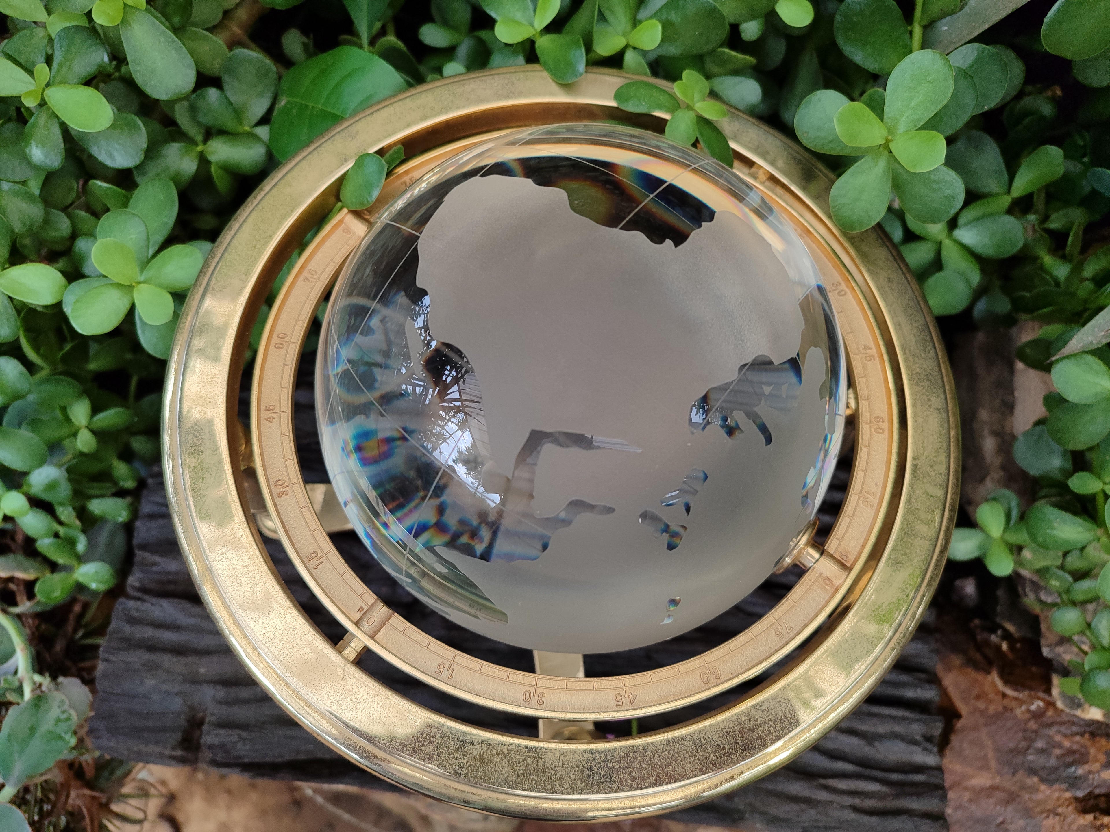 Polished Lead Glass World Globe - Sold Per Item - From China - Toprock Gemstones and Minerals 