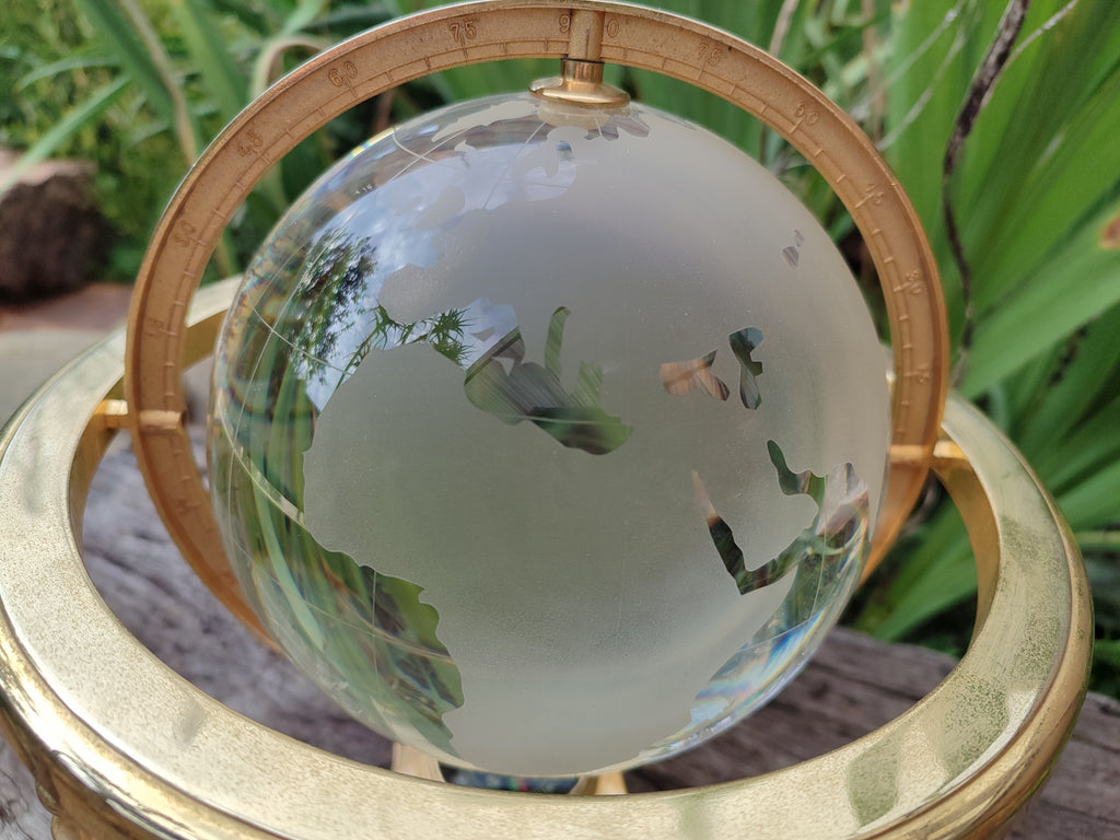 Polished Lead Glass World Globe - Sold Per Item - From China - Toprock Gemstones and Minerals 