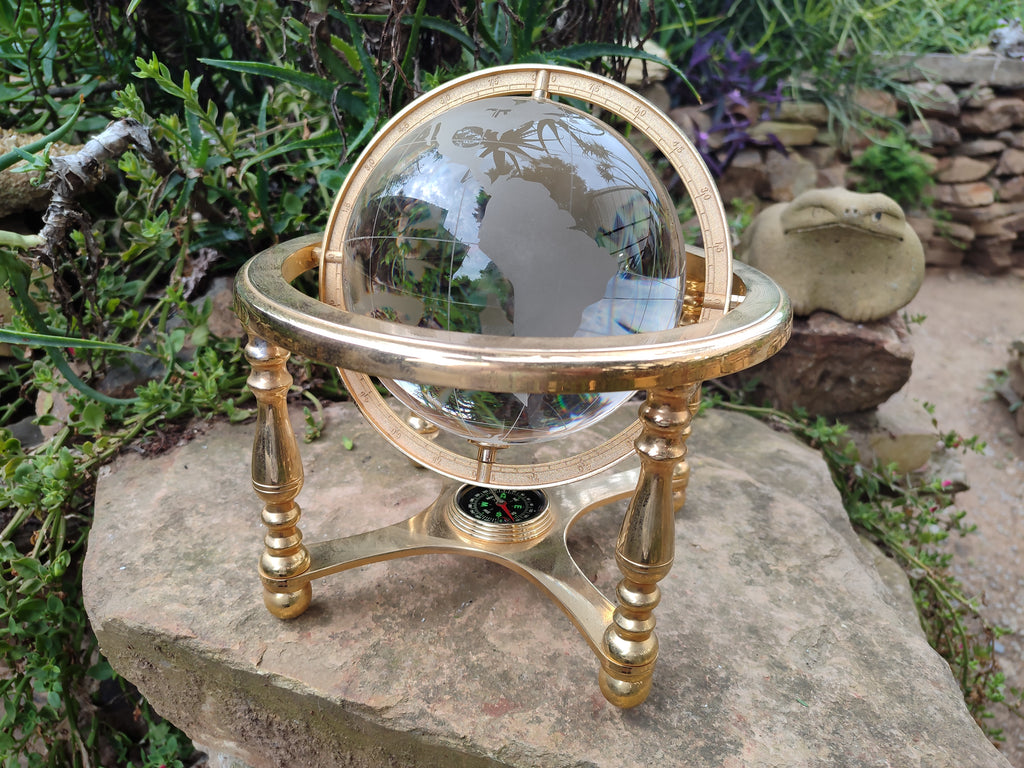 Polished Lead Glass World Globe - Sold Per Item - From China - Toprock Gemstones and Minerals 