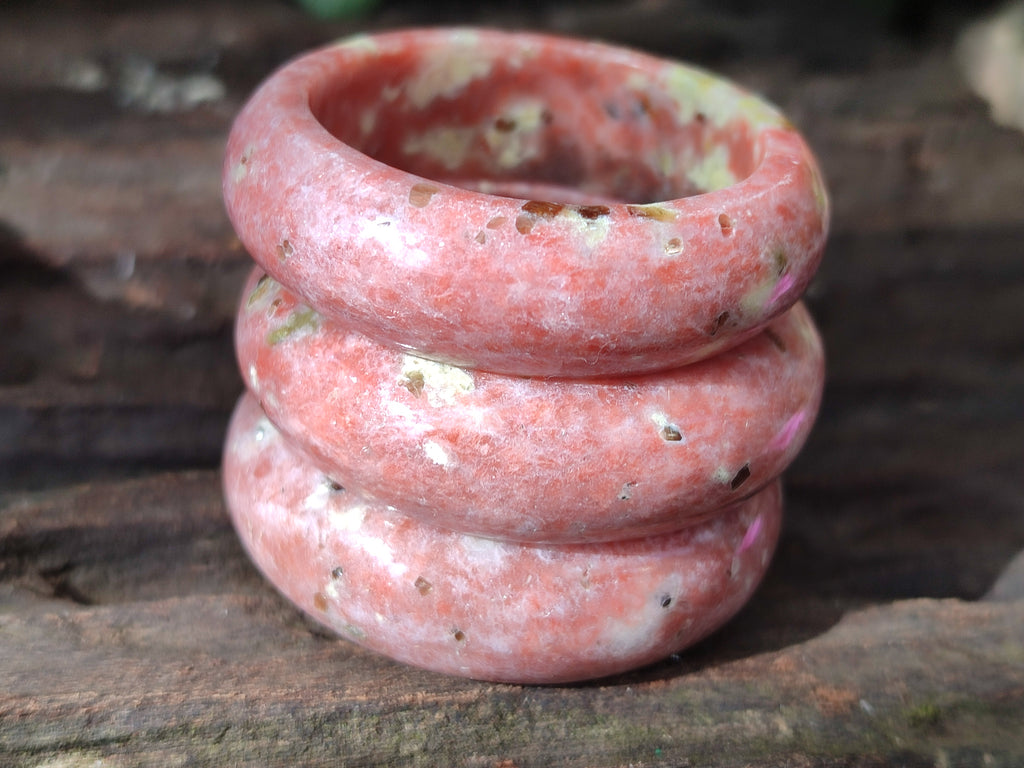 Polished Pink Feldspar Napkin Rings - Sold Per Item - From Australia - Toprock Gemstones and Minerals 