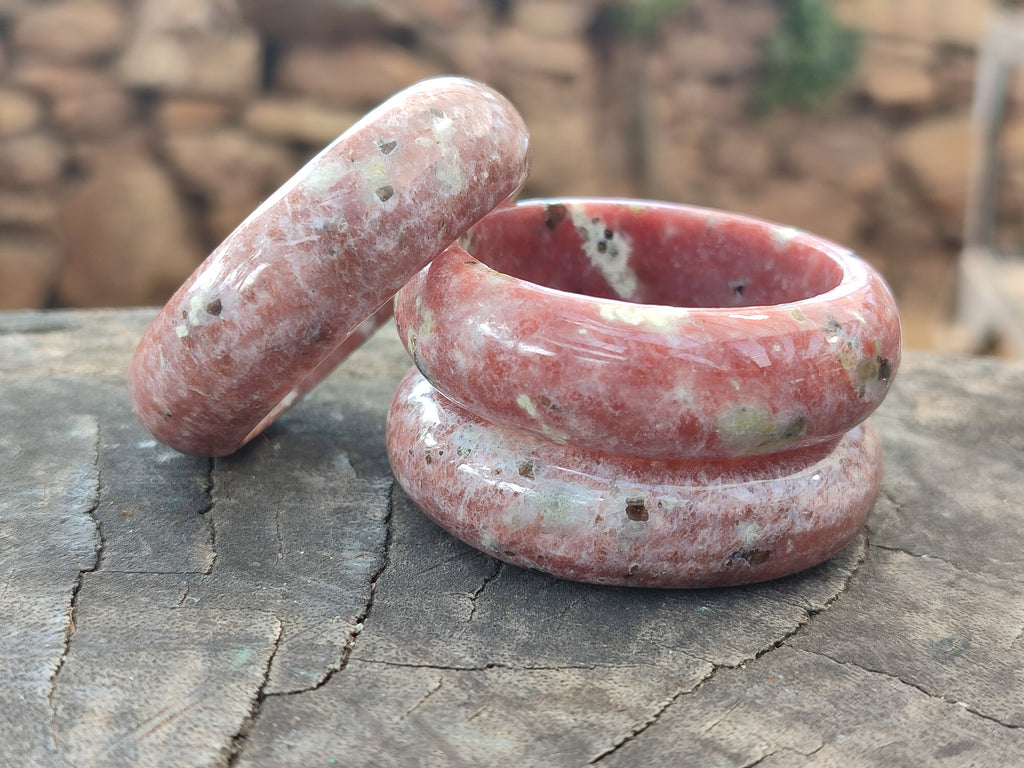 Polished Pink Feldspar Napkin Rings - Sold Per Item - From Australia - Toprock Gemstones and Minerals 
