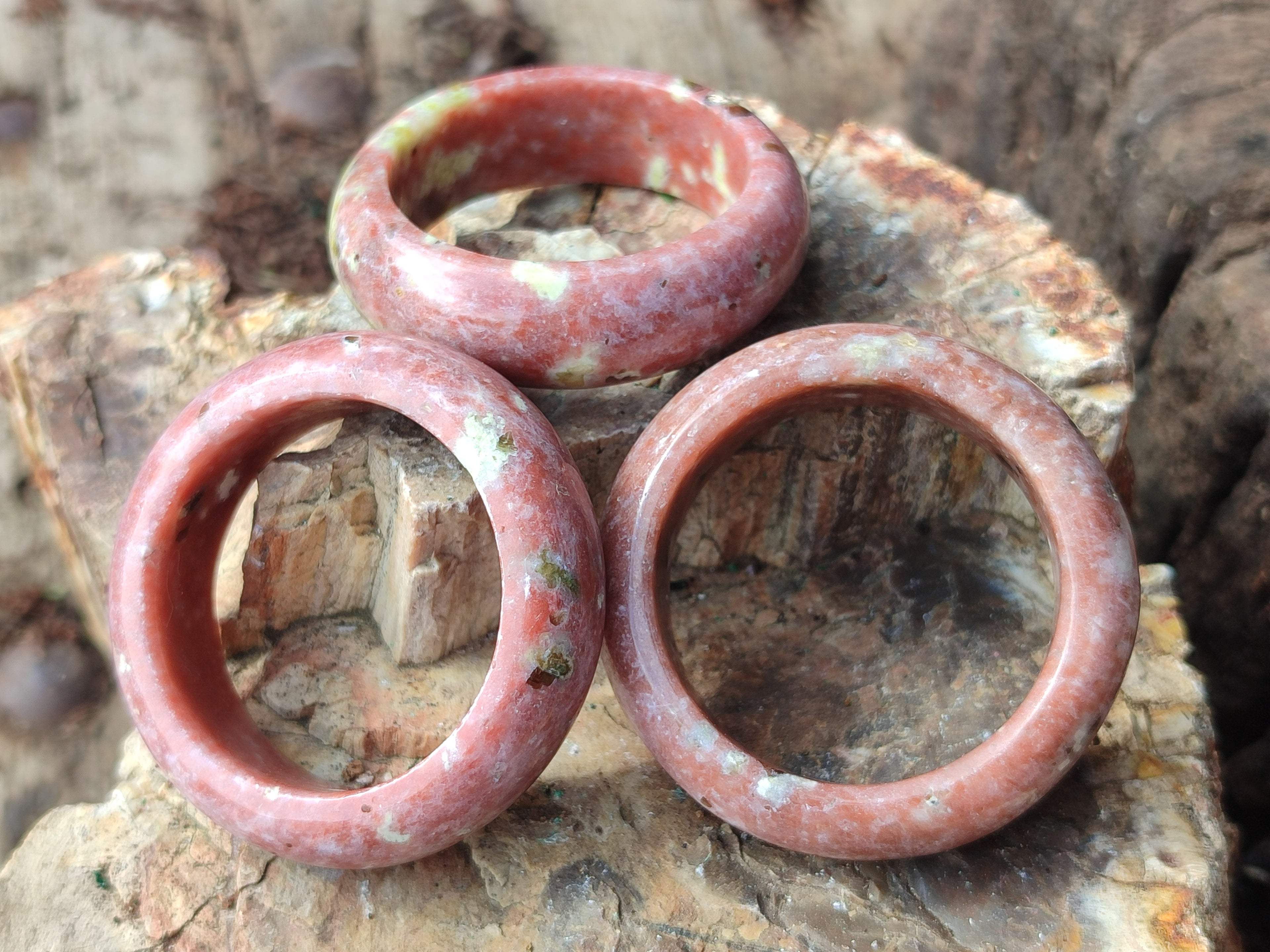 Polished Pink Feldspar Napkin Rings - Sold Per Item - From Australia - Toprock Gemstones and Minerals 