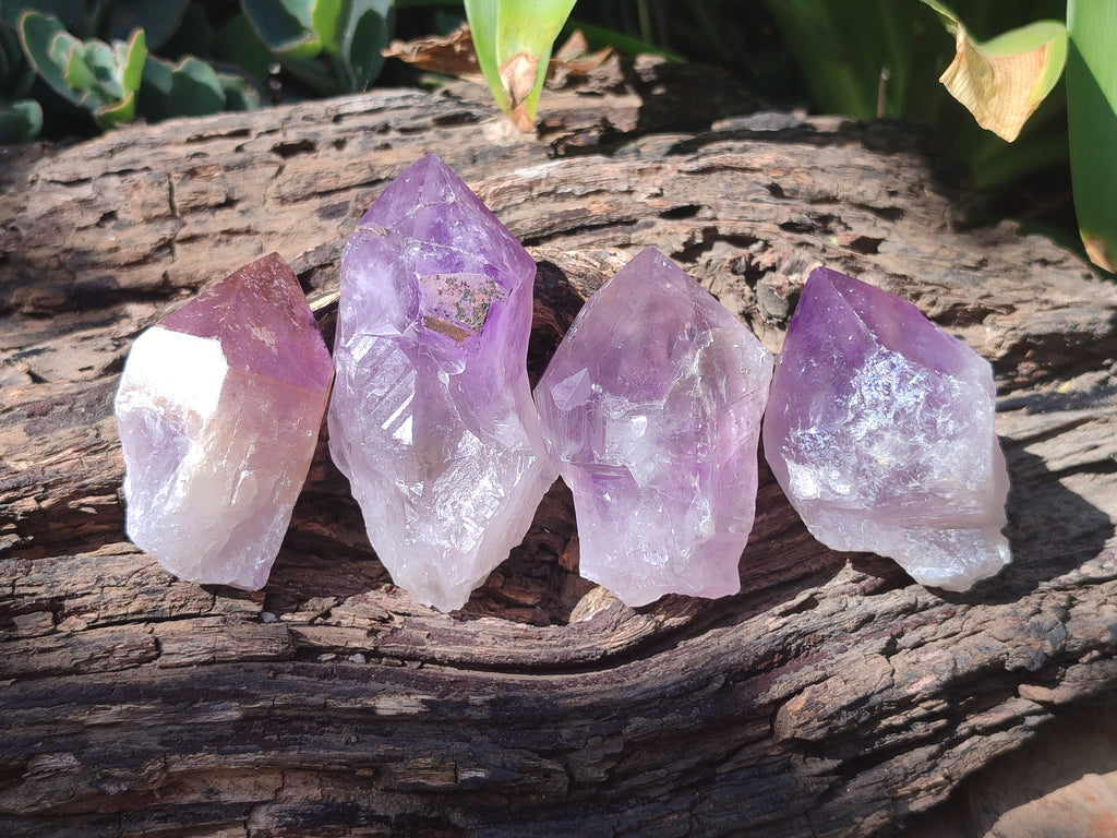 Natural Jacaranda Amethyst Quartz Crystals x 12 from Mumbwa, Zambia - Toprock Gemstones and Minerals 