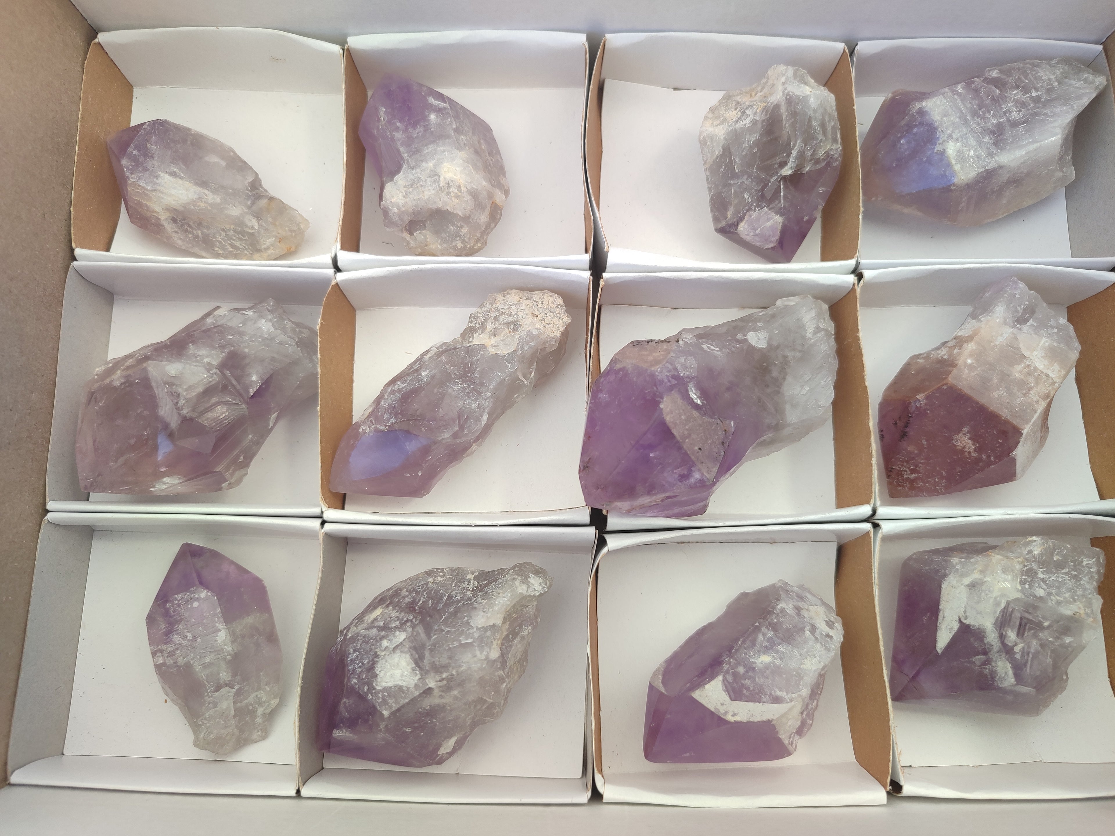 Natural Jacaranda Amethyst Quartz Crystals x 12 from Mumbwa, Zambia - Toprock Gemstones and Minerals 