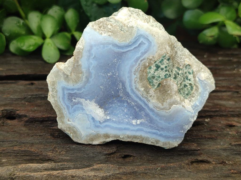 Polished On One Side Blue Lace Agate x 6 From Malawi - Toprock Gemstones and Minerals 