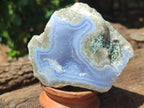 Polished On One Side Blue Lace Agate x 6 From Malawi - Toprock Gemstones and Minerals 