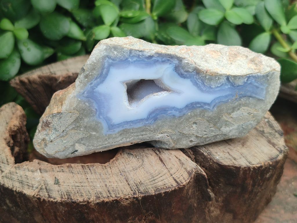 Polished On One Side Blue Lace Agate x 6 From Malawi - Toprock Gemstones and Minerals 