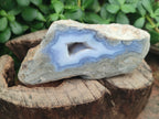 Polished On One Side Blue Lace Agate x 6 From Malawi - Toprock Gemstones and Minerals 