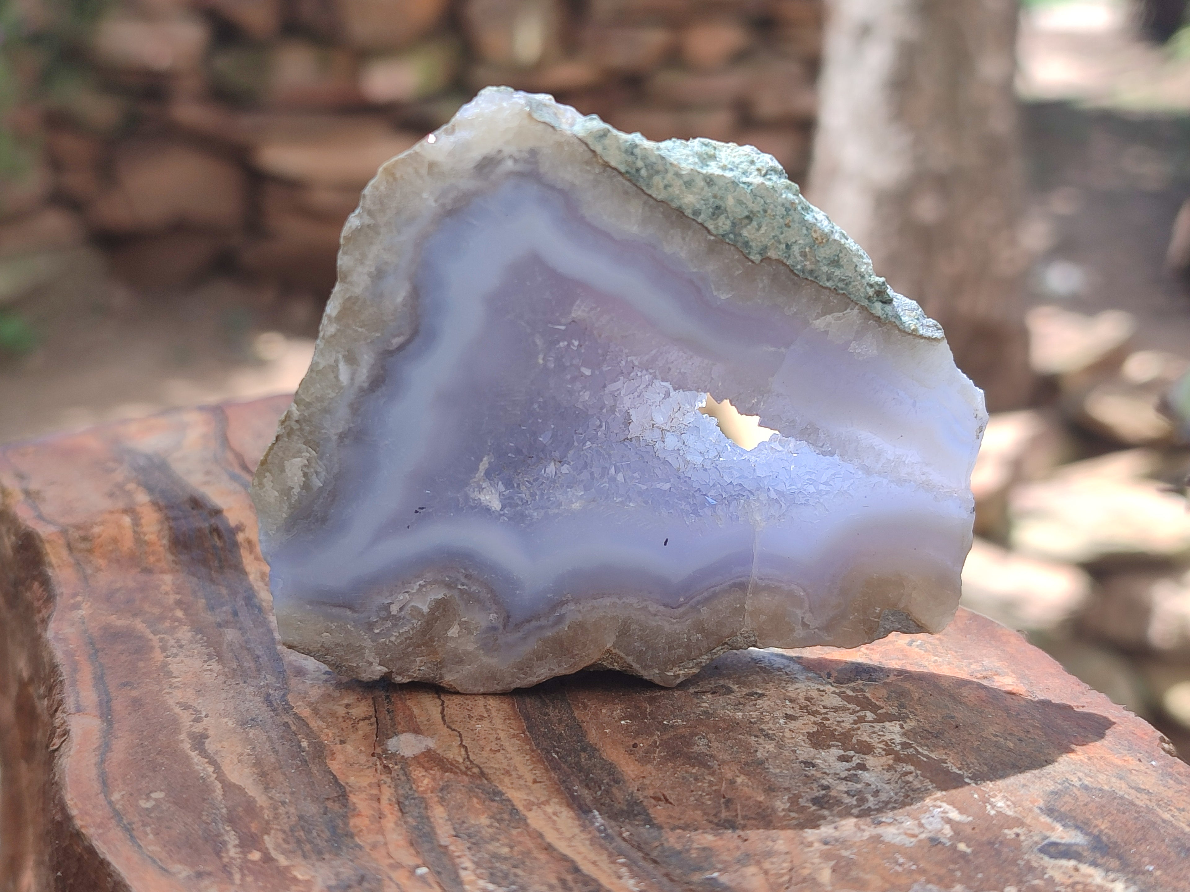 Polished On One Side Blue Lace Agate x 6 From Malawi - Toprock Gemstones and Minerals 