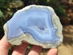 Polished On One Side Blue Lace Agate x 6 From Malawi - Toprock Gemstones and Minerals 