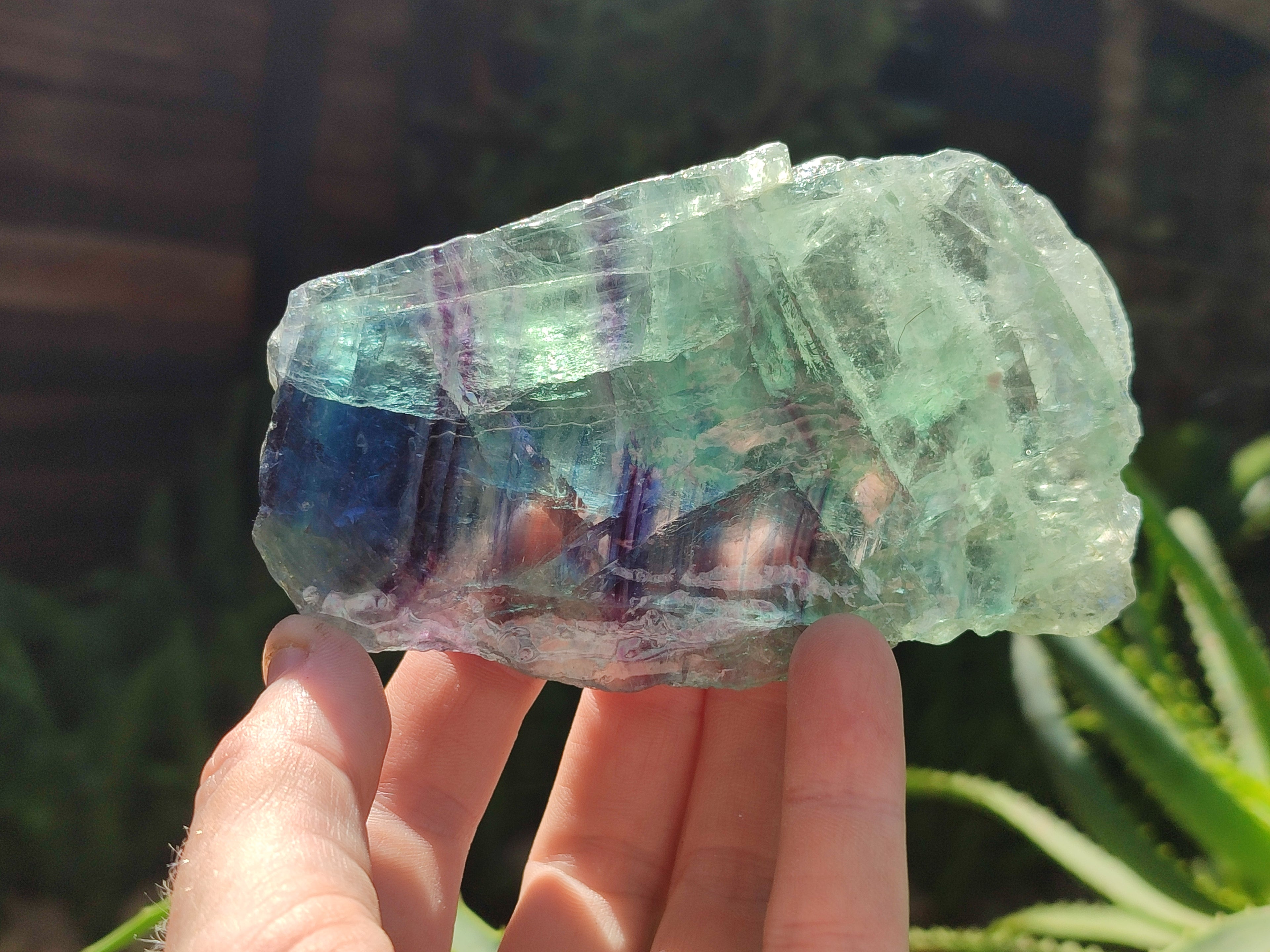 Polished On One Side Watermelon Fluorite x 6 From Uis, Namibia - Toprock Gemstones and Minerals 