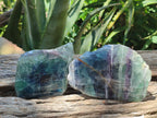 Polished On One Side Watermelon Fluorite x 6 From Uis, Namibia - Toprock Gemstones and Minerals 