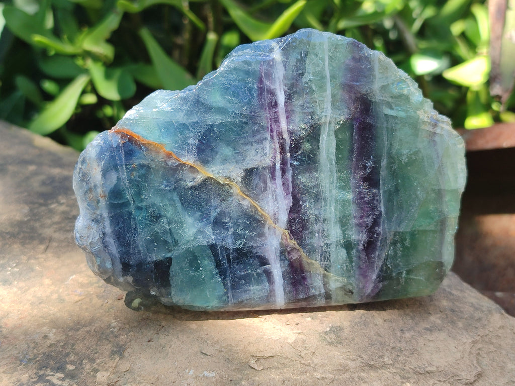 Polished On One Side Watermelon Fluorite x 6 From Uis, Namibia - Toprock Gemstones and Minerals 