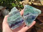 Polished On One Side Watermelon Fluorite x 6 From Uis, Namibia - Toprock Gemstones and Minerals 