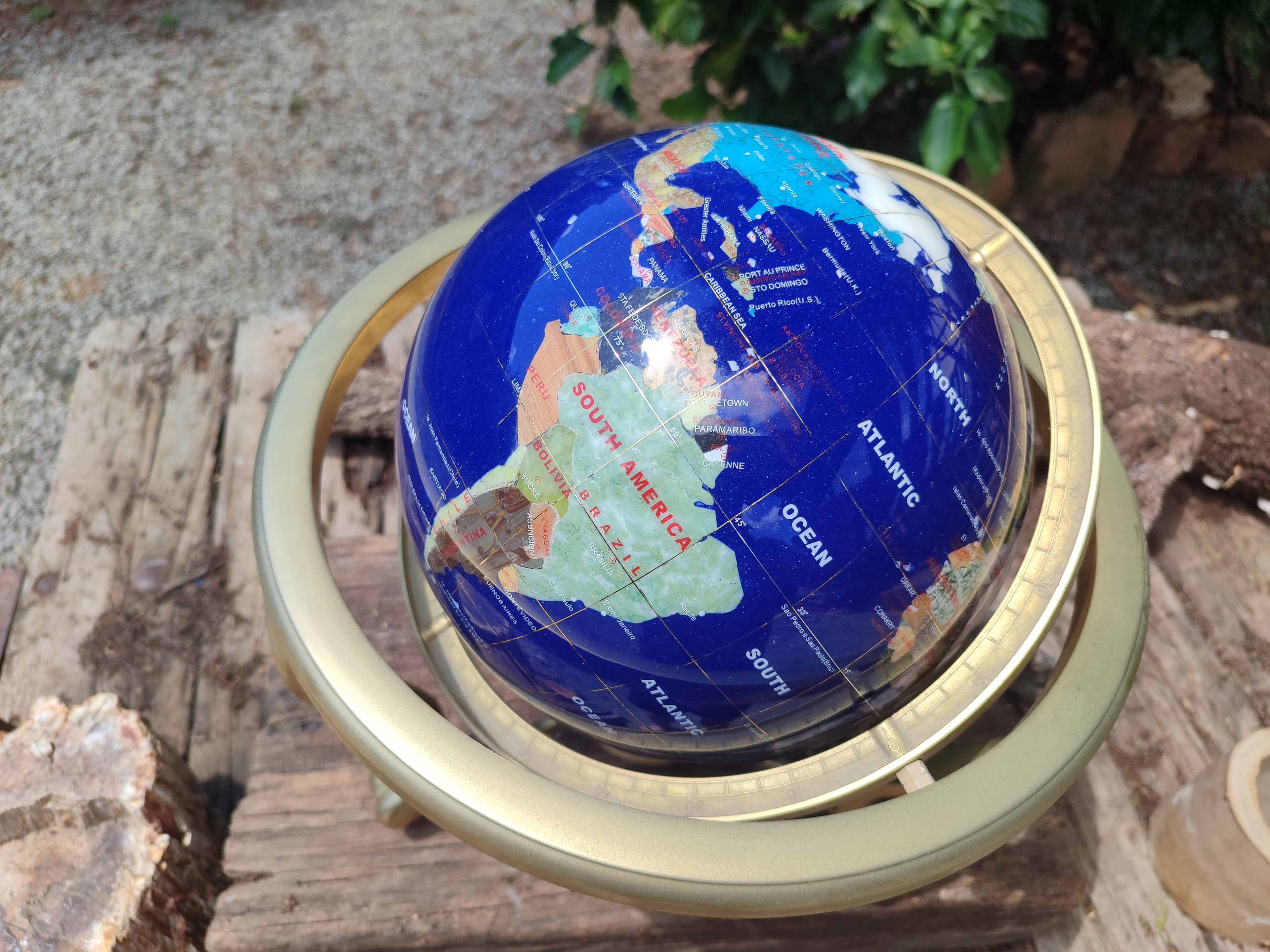 Polished Mixed Gemstone World Globe -Sold Per Item- From China - Toprock Gemstones and Minerals 