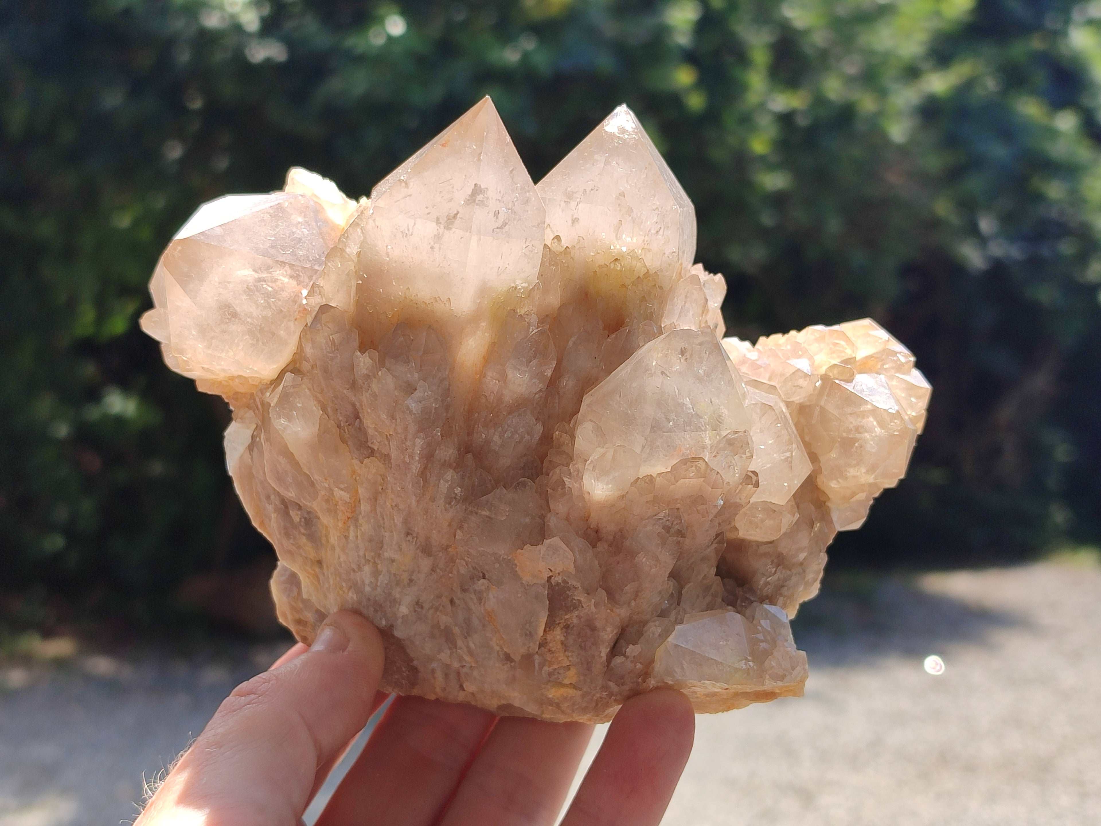 Natural Smokey Phantom Quartz Clusters x 2 From Luena, Congo - Toprock Gemstones and Minerals 