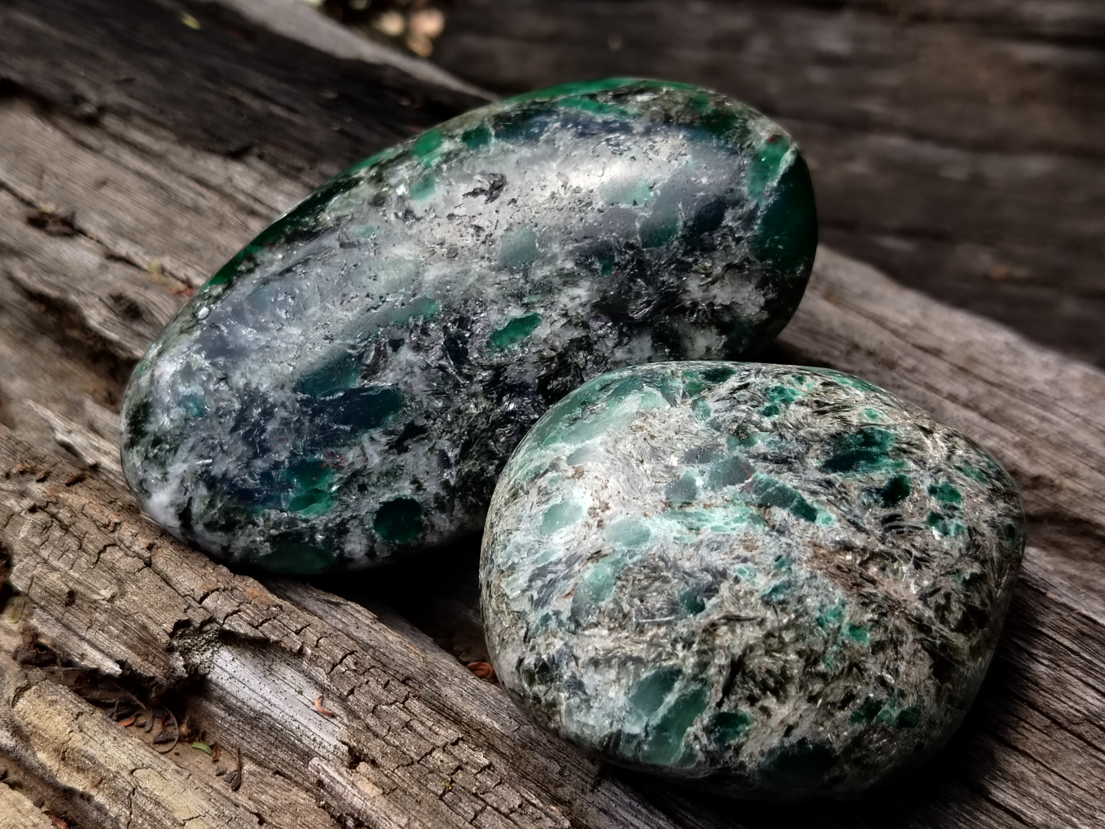 Polished Rare Emerald Mica In Matrix Free Forms x 6 From Mutoko, Zimbabwe - Toprock Gemstones and Minerals 
